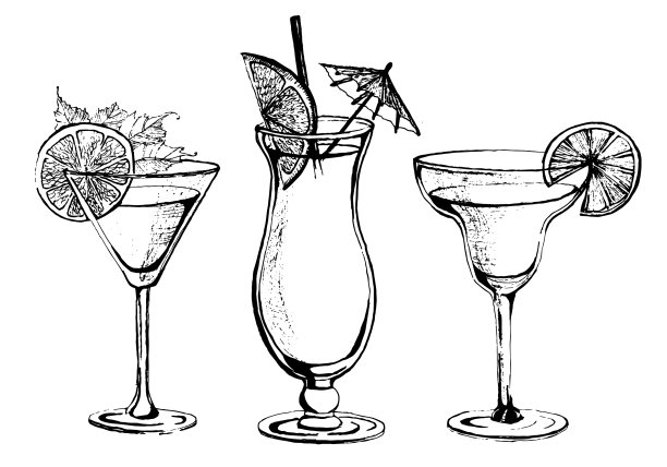 典型的含酒精的鸡尾酒图片下载