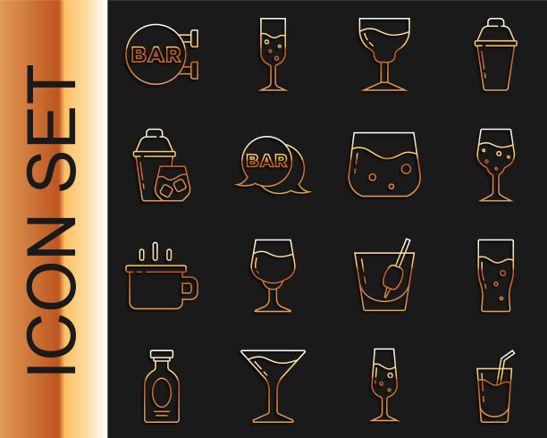 设线鸡尾酒杯啤酒香槟葡萄酒图片下载