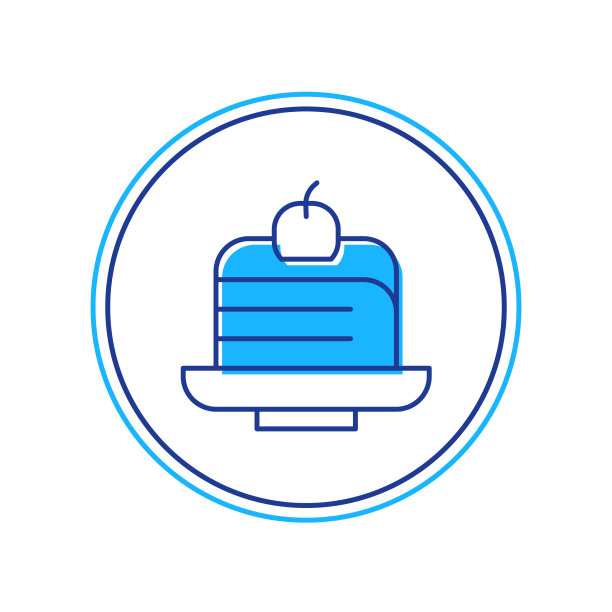 填充轮廓片蛋糕图标孤立上图片下载