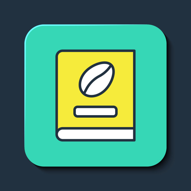 填充轮廓咖啡书图标孤立在蓝色图片下载