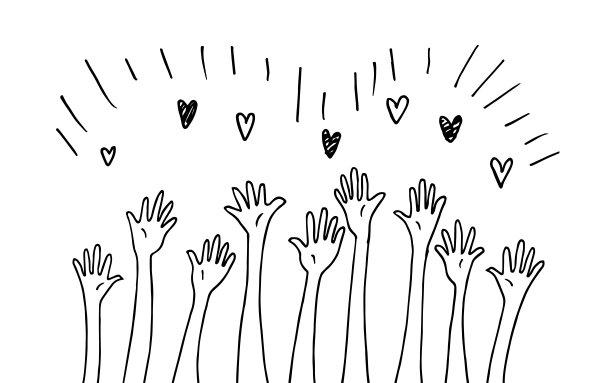 涂鸦手起一种联想，团结，伙伴，陪伴，友谊图片下载