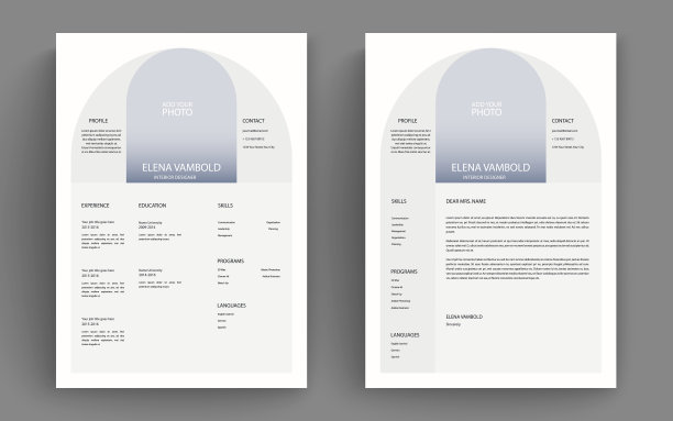 专业、干净、现代的简历、简历和封面图片下载