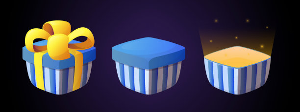 游戏界面的礼品盒图标。奖矢量图标。在游戏中获得奖励。图片下载