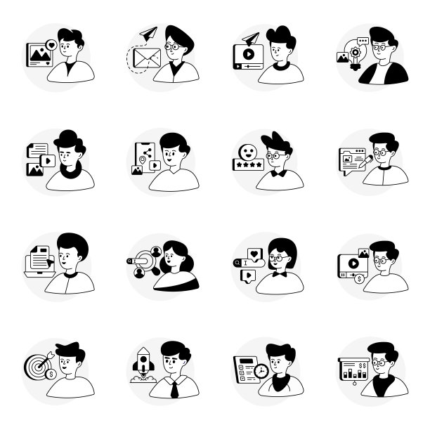 商业雕文线图标包图片下载