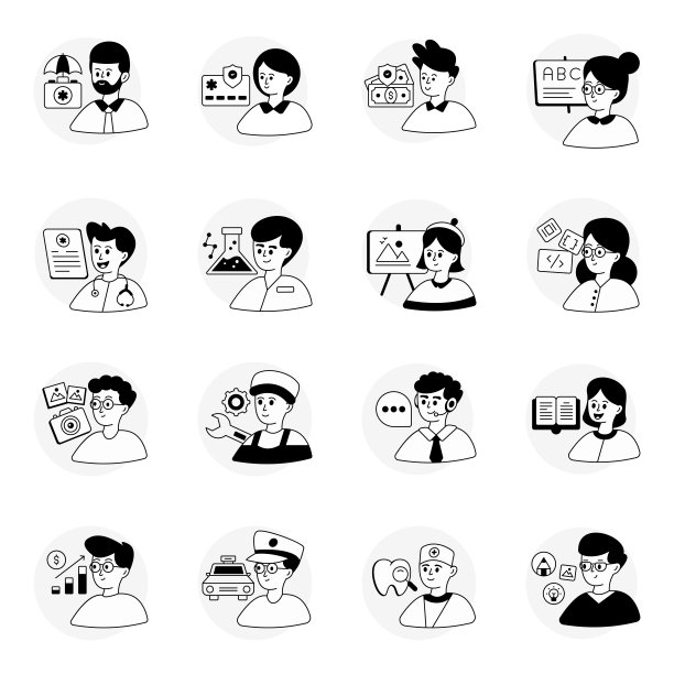 包医疗和专业雕文线图标图片下载