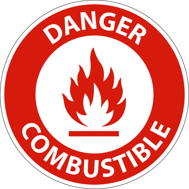 白色背景易燃危险标志图片下载
