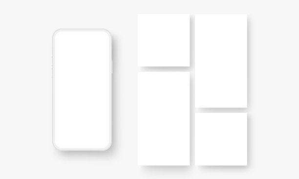 社交媒体帖子的粘土手机和空白模板设计图片下载