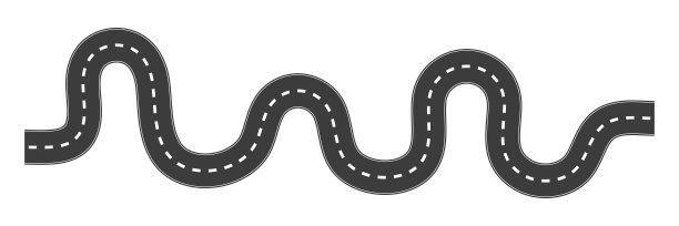 弯弯曲曲的沥青路。图片下载