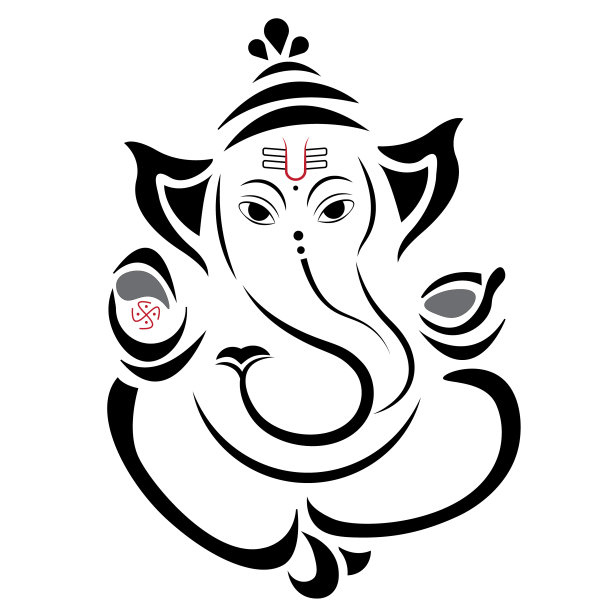 印度神Vinayaha Ganapathy矢量插图图片下载