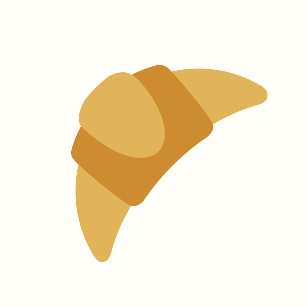 牛角面包图标平面颜色风格图片下载