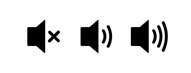 矢量扬声器图标设置孤立在白色背景上图片下载