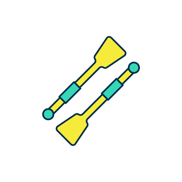 填充轮廓桨或桨船图标孤立图片下载