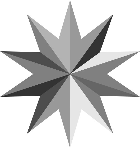 星爆旭日形星星元素图片下载