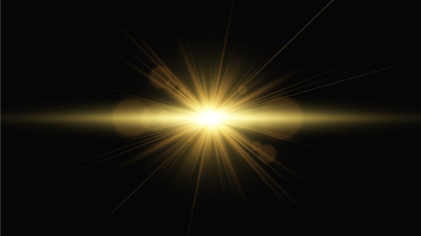 金色的星星迸发出金色的闪光效果图片下载