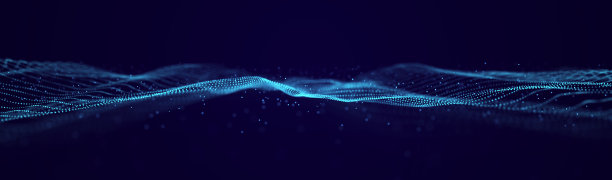 未来的波。抽象的技术背景。大数据三维可视化。分析报告。3 d渲染。图片下载