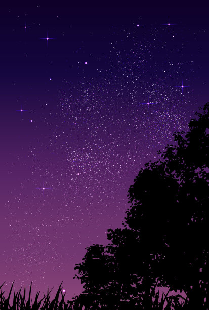 美丽的星空背景插图图片下载