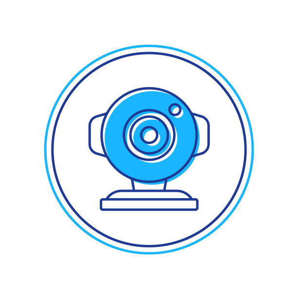 填充轮廓网络相机图标隔离在白色图片下载