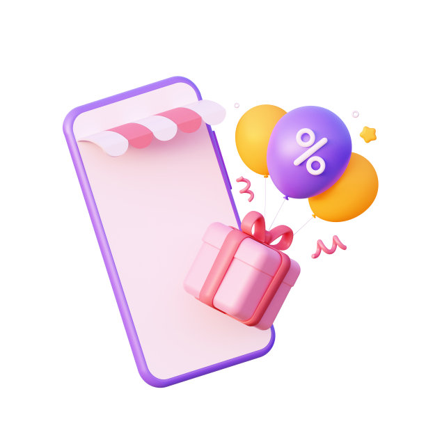 用手机网购礼物。网上礼品服务。三维渲染图片下载