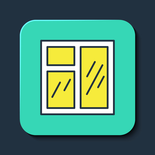 填充轮廓窗口的房间图标孤立上图片下载