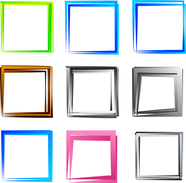 随机方形轮廓框边界元图片下载