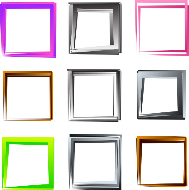 随机方形轮廓框边界元图片下载