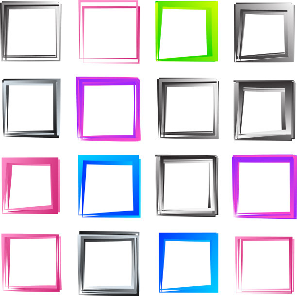 随机方形轮廓框边界元图片下载