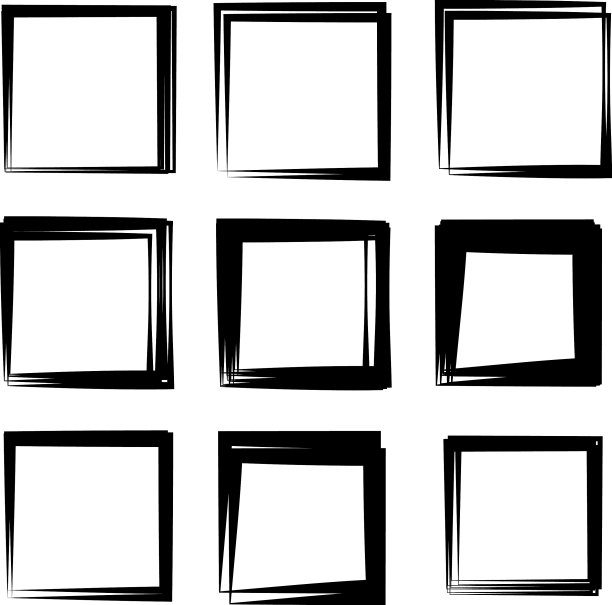 随机方形轮廓框边界元图片下载