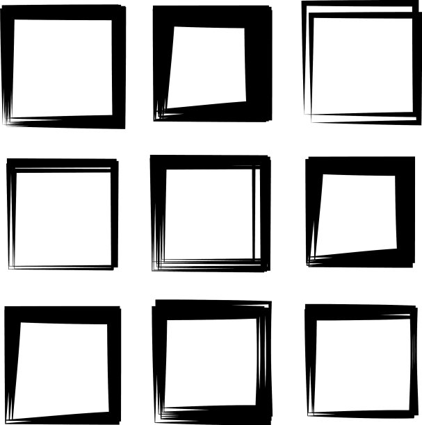 随机方形轮廓框边界元图片下载