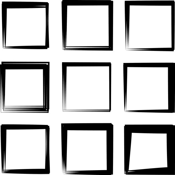 随机方形轮廓框边界元图片下载