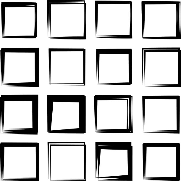 随机方形轮廓框边界元图片下载