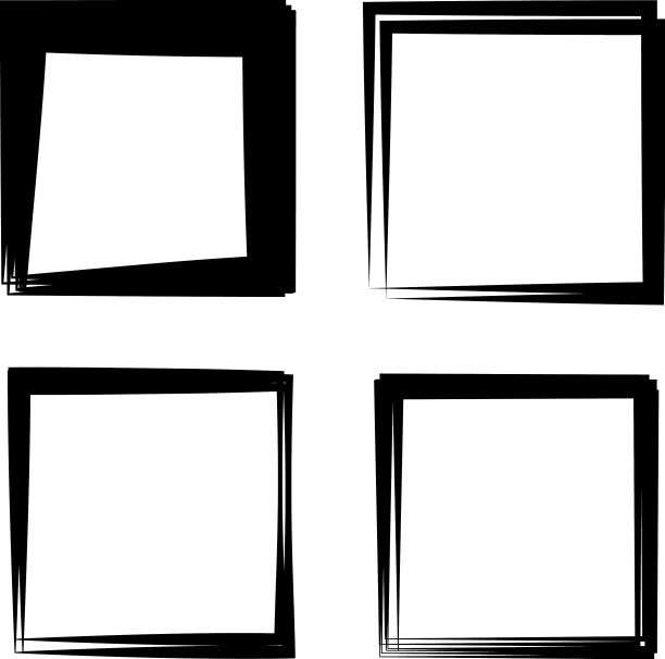 随机方形轮廓框边界元图片下载