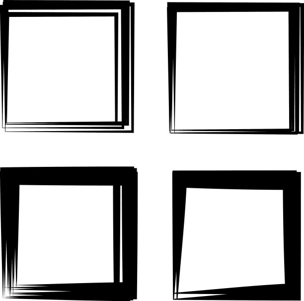 随机方形轮廓框边界元图片下载