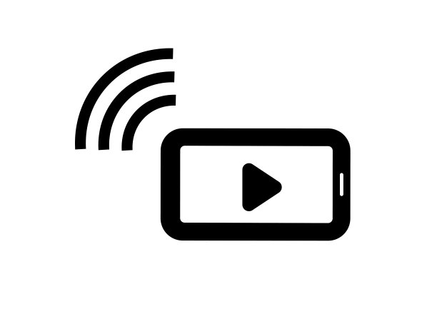 简单的智能手机与直播图标插图图片下载