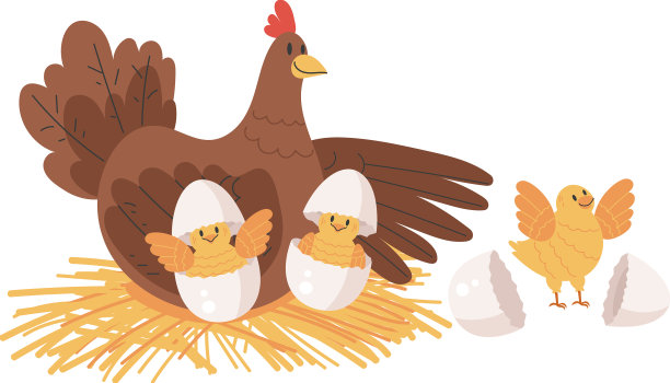 鸡妈妈带着小宝贝的性格图片下载