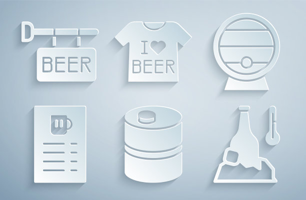 置金属啤酒桶木桶于啤酒架上图片下载