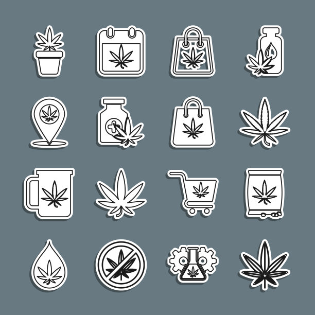 设置线大麻或大麻叶种子图片下载