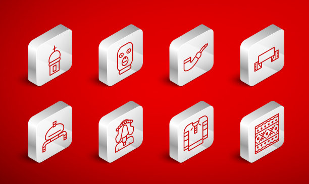 设置线乌克兰民族图案的小偷面具图片下载