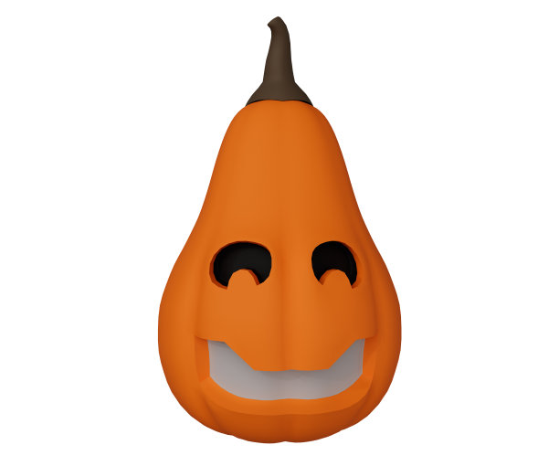 3d渲染的万圣节南瓜黑眼睛白嘴巴，最小化万圣节背景设计元素图片下载