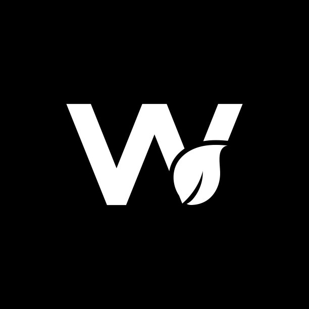 字母w与叶子标志设计图片下载