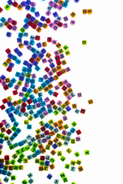 英语辅音字母很多颜色都是散而空的。图片下载