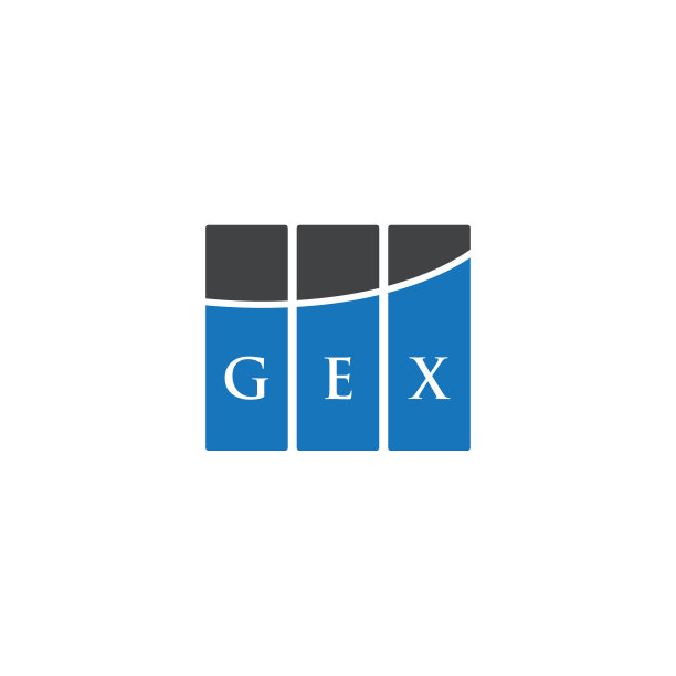 白色背景上的GEX字母标志设计图片下载
