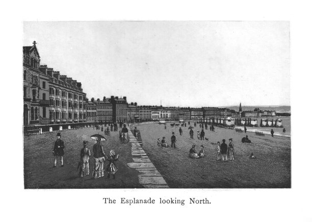 19世纪广场和格鲁吉亚建筑的景观;1890年波特兰市和多塞特市的韦茅斯;图片下载