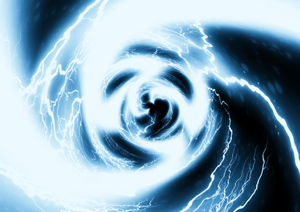 用科学技术概念说明闪电在黑暗中打转图片下载