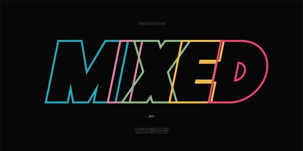 矢量混合字体粗线条斜体样式图片下载