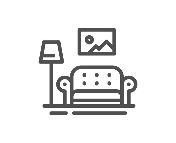 家具行图标。家庭内部的信号。向量图片下载