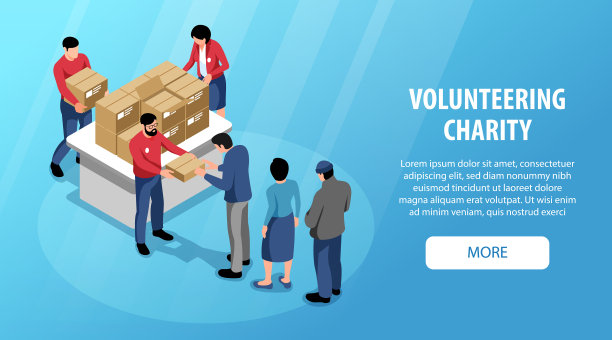 慈善等距横幅图片下载