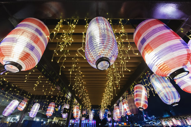 香港中秋节灯节的灯饰图片下载