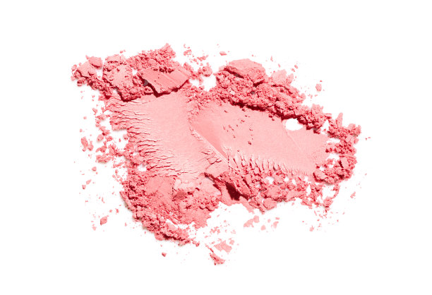 破碎的眼影孤立在白色背景。组成配件图片下载