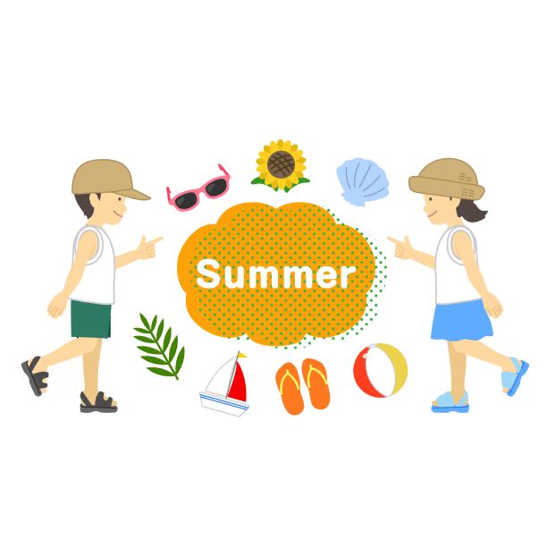 儿童和夏天插图设置图片下载