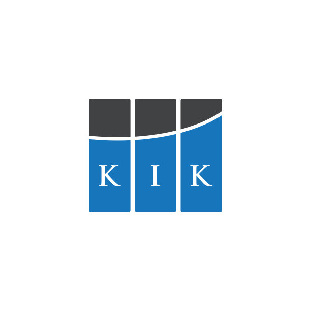 白色背景上的kik字母logo设计图片下载